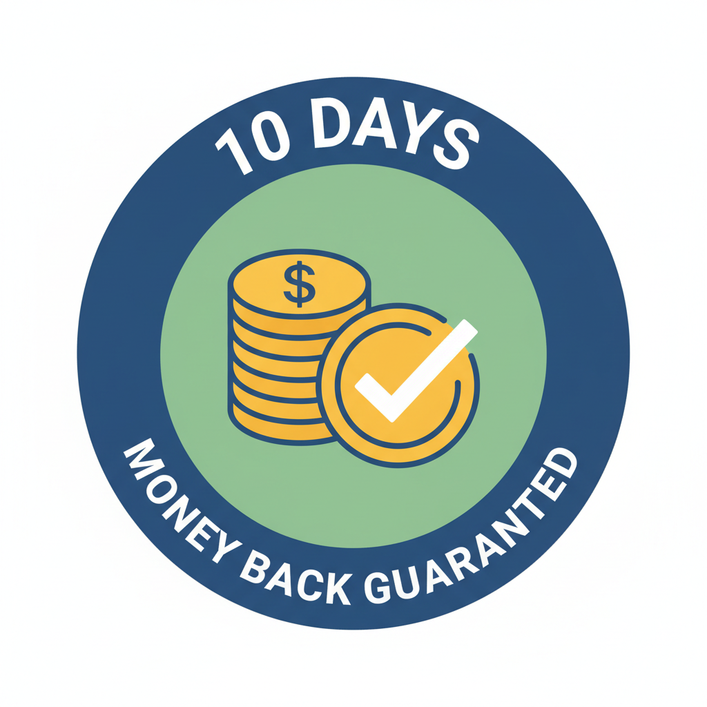 10 days money back guaranteed icon