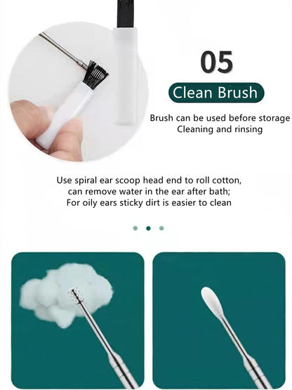 6 Pcs Stainless Steel Ear Wax Cleaner Tool Kit with Storage Case and Cleaning Brush