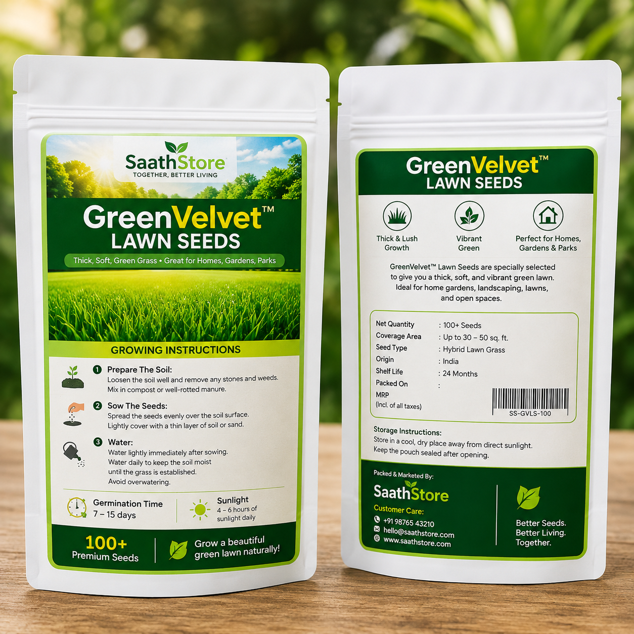🌱 GreenVelvet™ Lawn Seeds By SaathStore