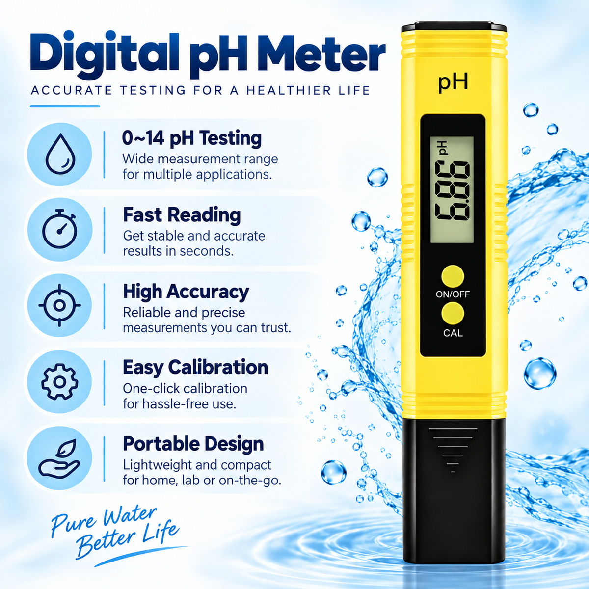 Digital pH Meter – Instant Water Testing Kit 💧