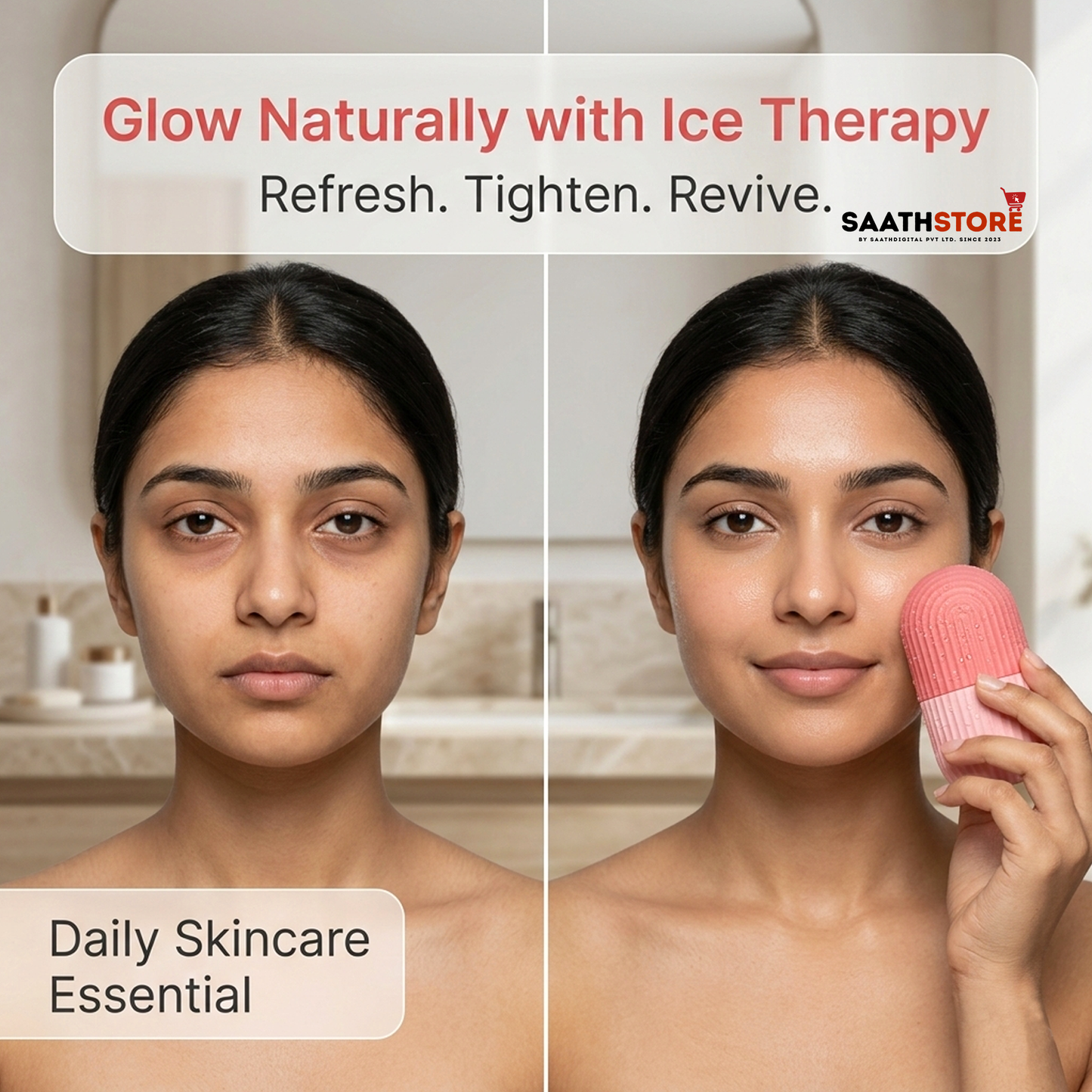 SaathStore GlowCaps™ Ice Facial Massager