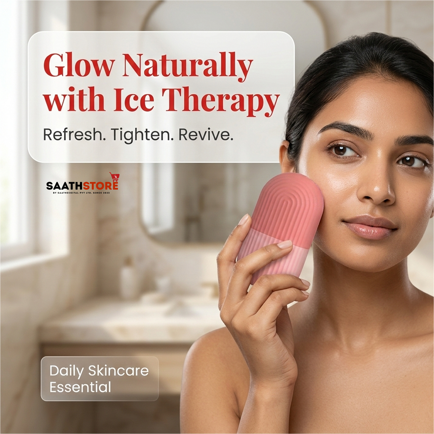 SaathStore GlowCaps™ Ice Facial Massager